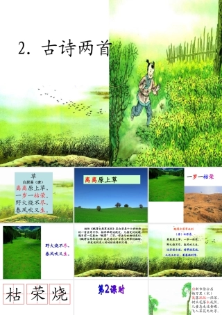 二年级语文下册第一组2古诗两首草宿新市徐公店课件