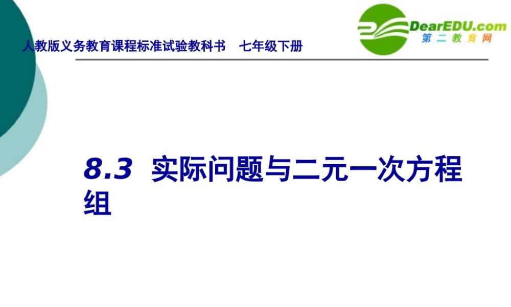 七年级数学实际问题与二元一次方程组人教版 试题