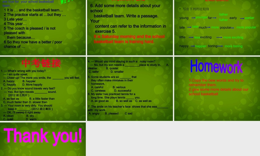 八年级英语上册 Module 3 Unit 2 This year we practise more carefully课件 (新版)外研版 课件