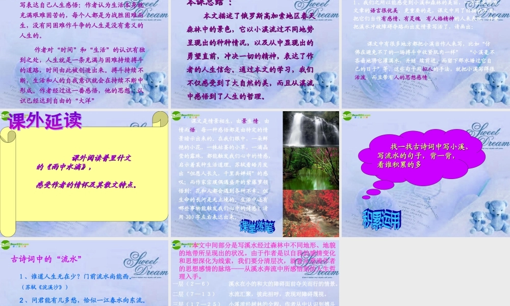 九年级语文上册(林中小溪)课件 苏教版 课件