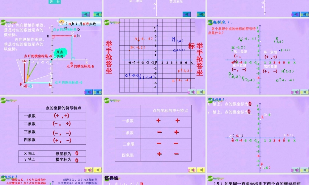 八年级数学下册 北师大版数学教材八年级上册(平面直角坐标系)课件 人教新课标版 课件