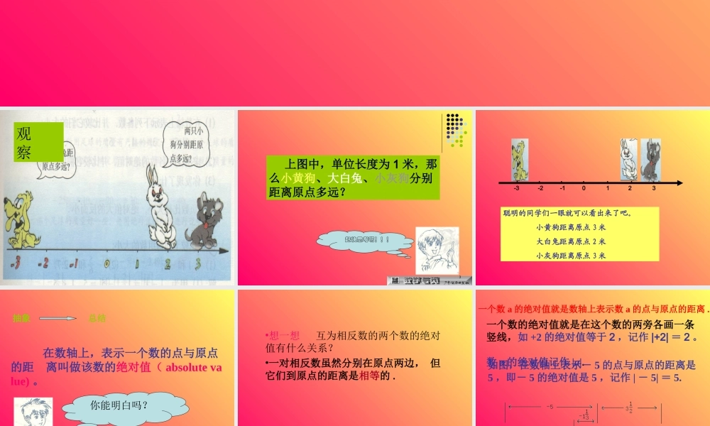 七年级数学绝对值课件3 湘教版 课件