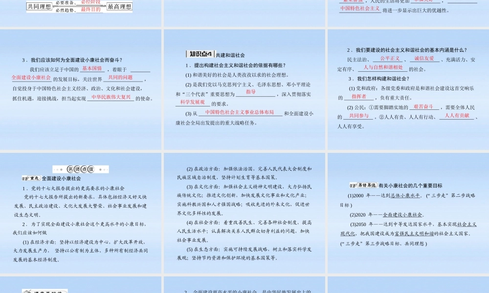 九年级政治 我们的共同理想课件 人教新课标版 课件