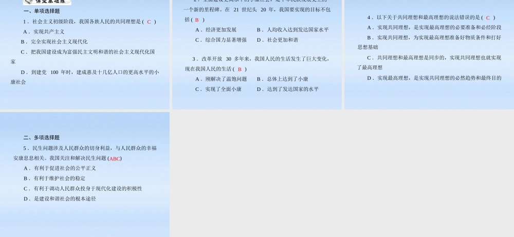 九年级政治 我们的共同理想课件 人教新课标版 课件