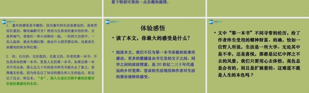 八年级语文下册 3(我的第一本书)课件 新人教版 课件