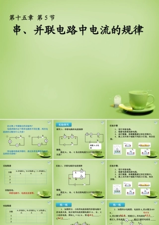 九年级物理全册 155 串、并联电路电流的特点课件 (新版)新人教版 课件