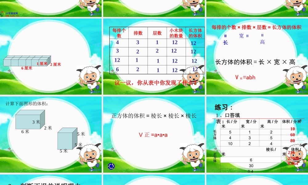 五年级数学下册《长方体和正方体的体积》PPT课件(人教版)