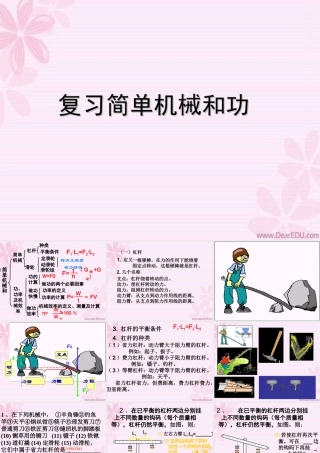 九年级物理简单机械复习课件 苏教版 课件