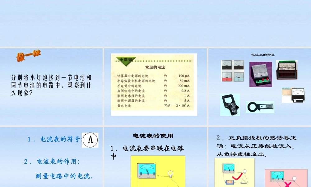 八年级物理上册 电流的强弱1课件 人教新课标版 课件