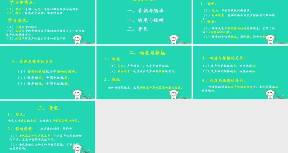 八年级物理上册 1.6(乐音和噪声)(第1课时)学习要点课件 北京课改版 课件