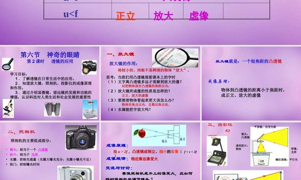 八年级物理全册 4.6 神奇的眼睛课件2 (新版)沪科版 课件
