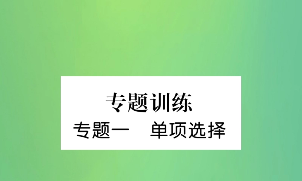 九年级英语全册 专题训练 专题1 单项选择课件 (新版)人教新目标版 课件