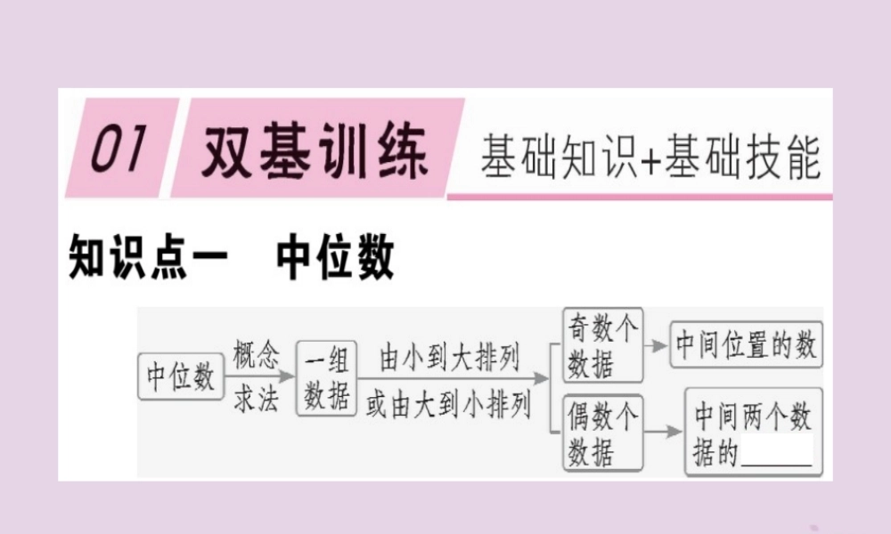 八年级数学下册 第二十章(数据的分析) 数据的集中趋势 .2.1 中位数和众数习题课件 (新版)新人教版 课件