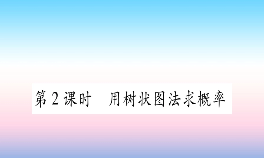 九年级数学下册 第4章 概率 42 概率及其计算 422 用列举法求概率 第2课时 用树状图法求概率作业课件 (新版)湘教版 课件