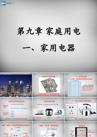 九年级物理下册 第9章 第1节(家用电器)课件 (新版)教科版 课件