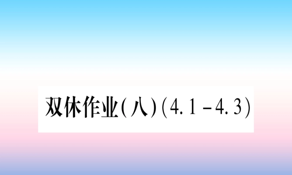 九年级数学下册 双休作业(八)作业课件 (新版)湘教版 课件