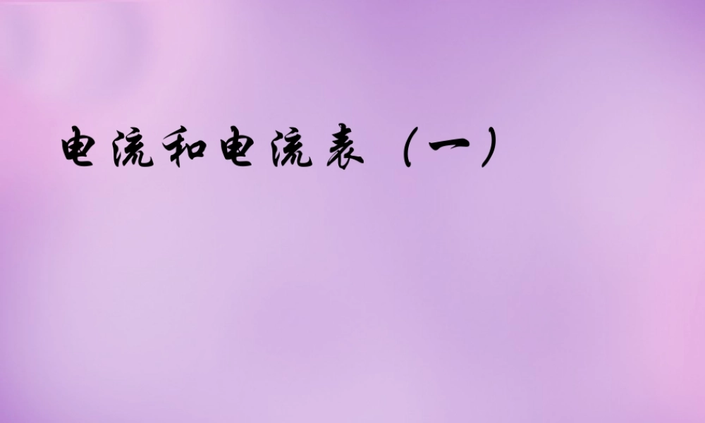 九年级物理上册 133 电流和电流表的使用课件1 苏科版 课件