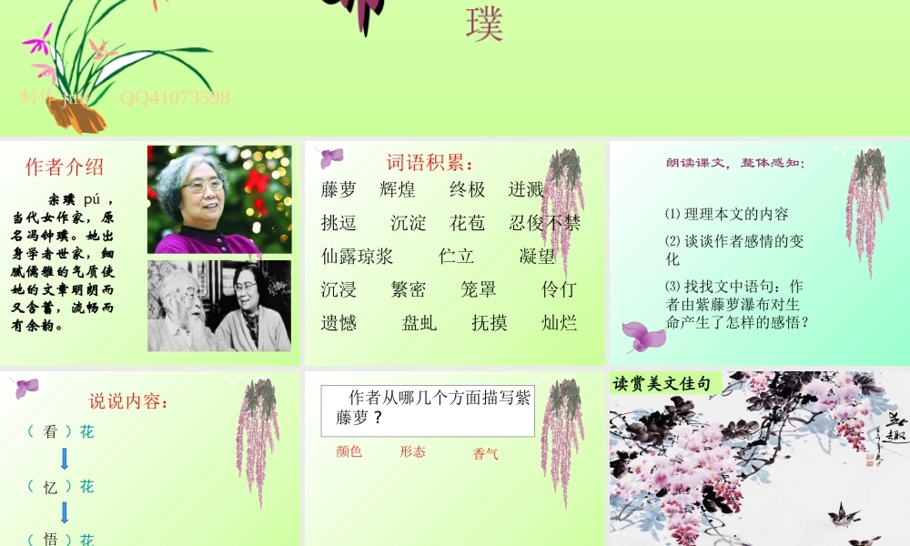 《紫藤萝瀑布》模本1