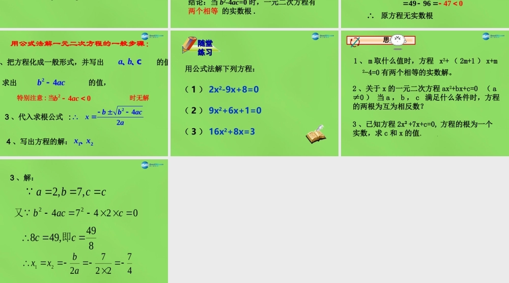 公式法)课件1 (新版)沪科版 课件