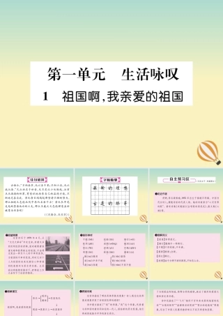 九年级语文下册 第一单元 1(祖国啊，我亲爱的祖国)精英课件 新人教版 课件