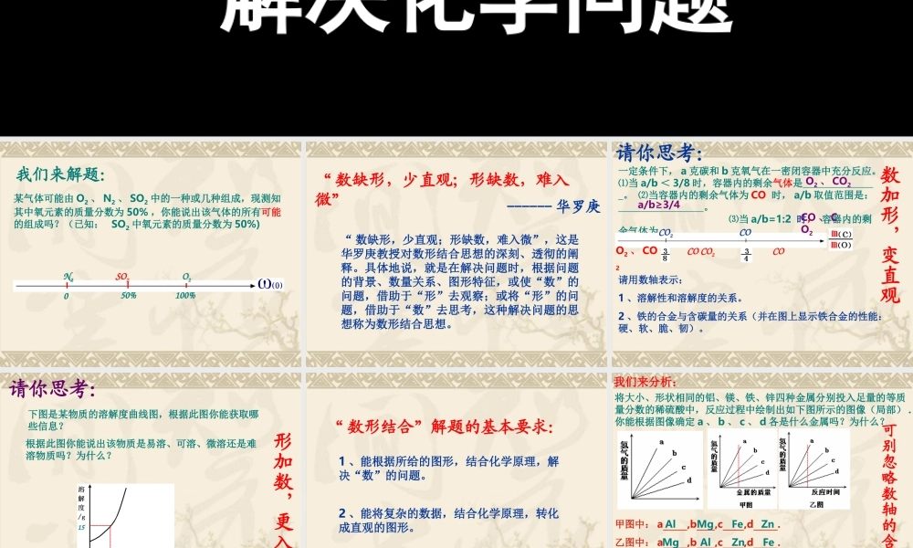 初三化学数形结合思想在化学解题中的应用 人教版 课件