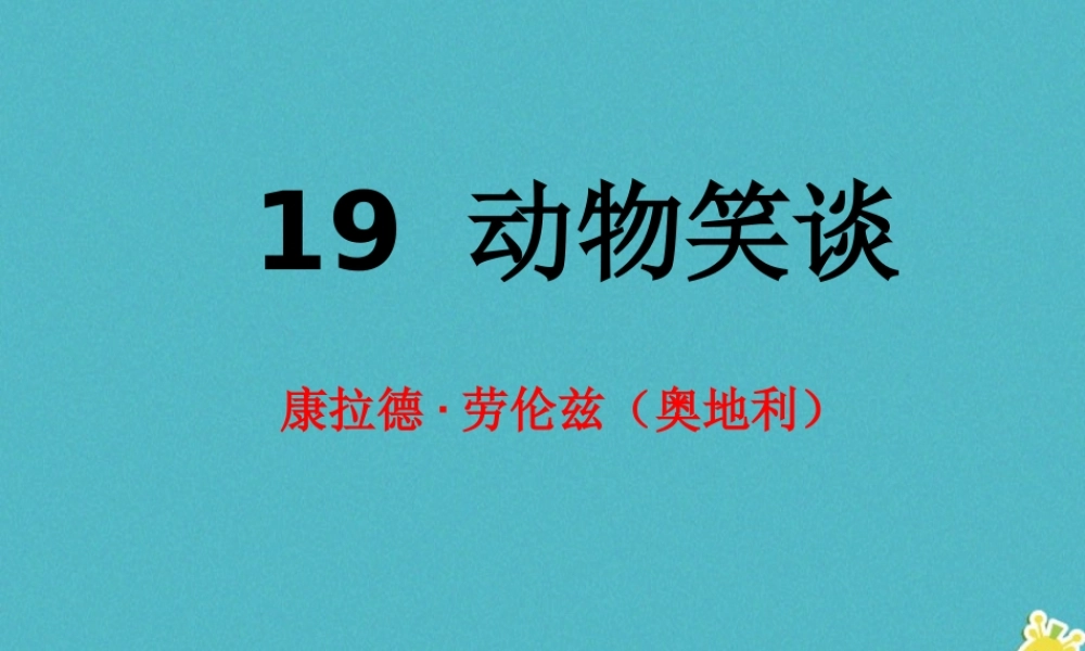 七年级语文上册 第五单元 第19课(动物笑谈)课件 新人教版 课件