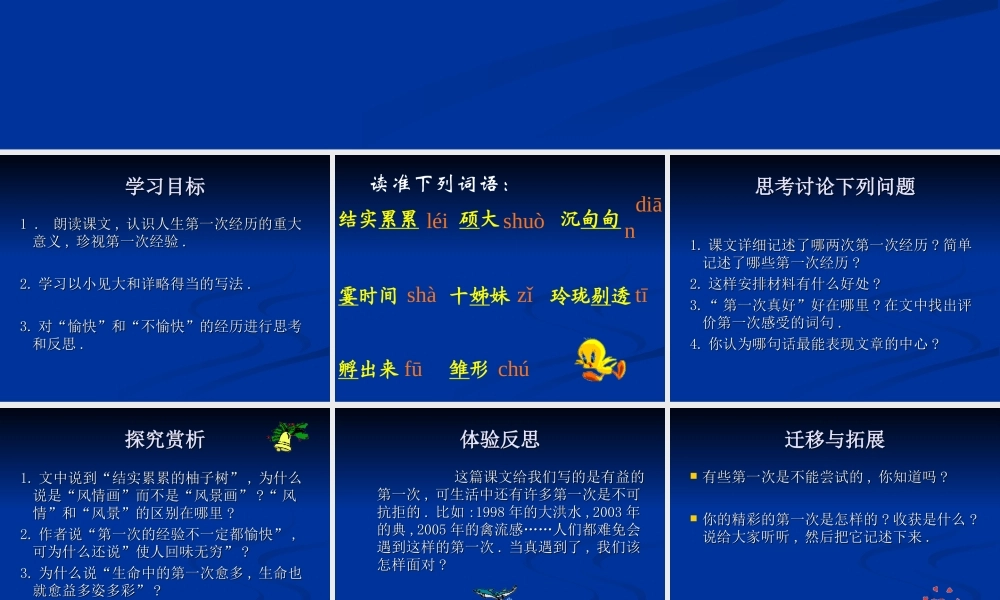 初一语文第一次真好课件 人教版 课件