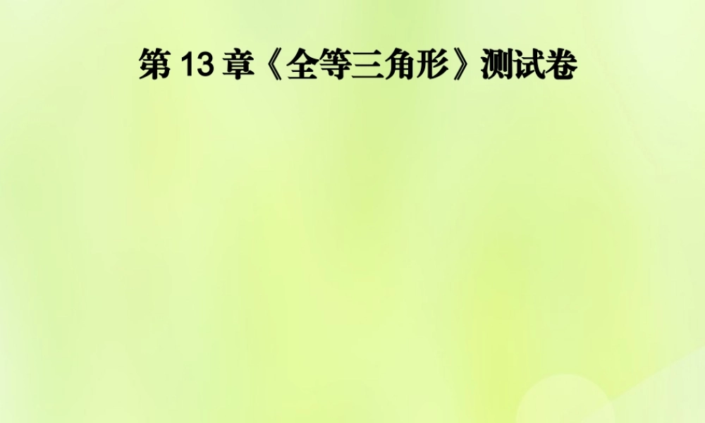 八年级数学上册 第13章(全等三角形)测试卷习题课件 (新版)华东师大版 课件