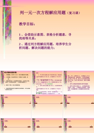 列一元一次方程解应用题(复习课)