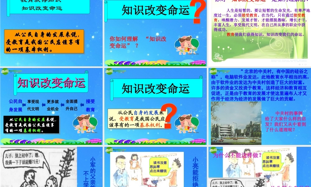 八年级政治下册 第七单元第一课(维护受教育权)课件 粤教版 课件