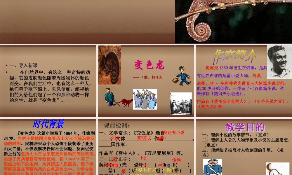 中学九年级语文下册 7(变色龙)课件 新人教版 课件