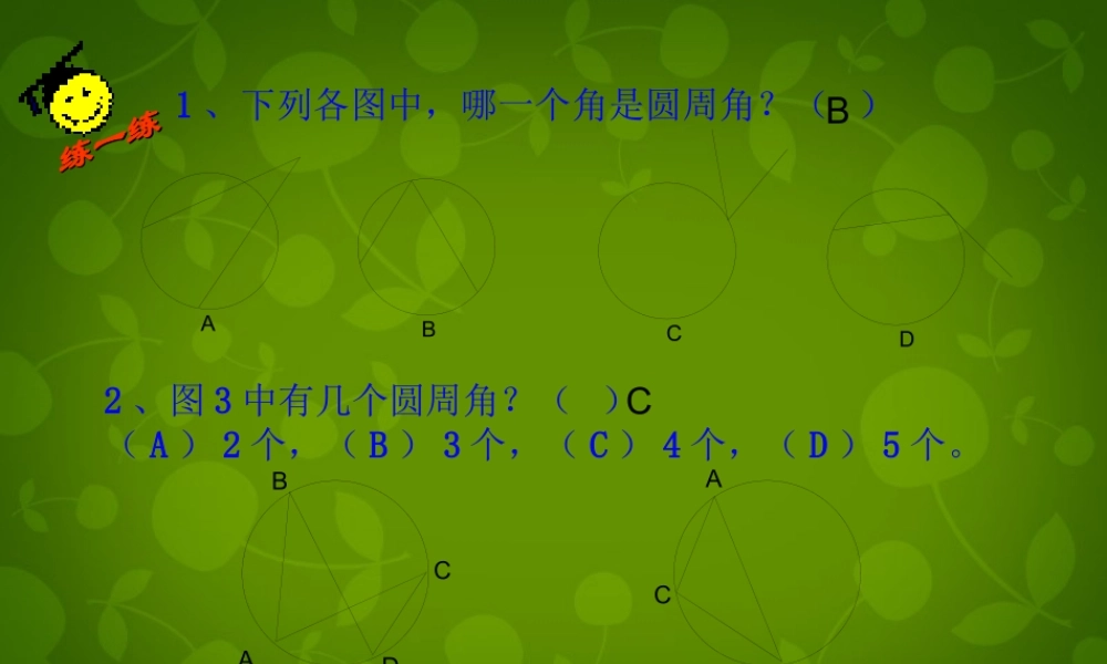 中学九年级数学上册 2.4 圆周角课件3 (新版)苏科版 课件