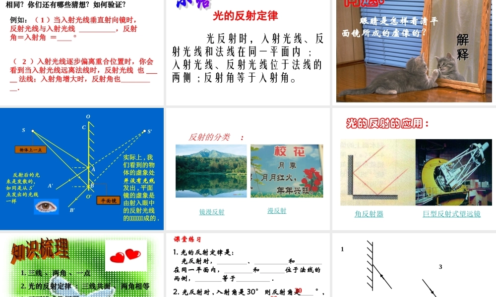 八年级物理上册 光的反射 ppt 课件