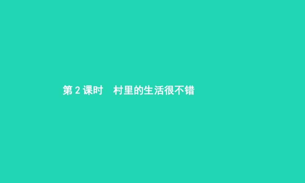 九年级政治全册 第一单元 世界大舞台 第1课 生活在地球村 第2框 村里的生活很不错课件 人民版 课件