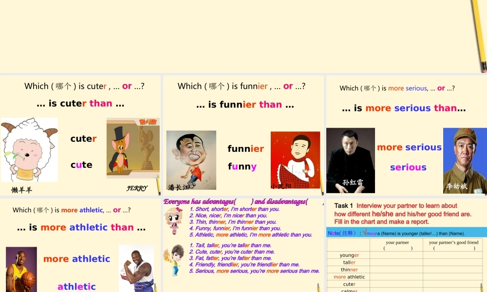 八年级英语 Unit 6 I'm more outgoing than my sister.课件 人教新目标版 课件