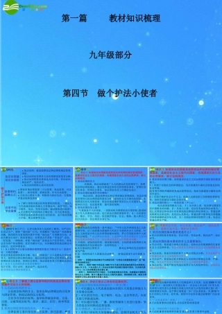 九年级政治 第四节 做个护法小使者 课件