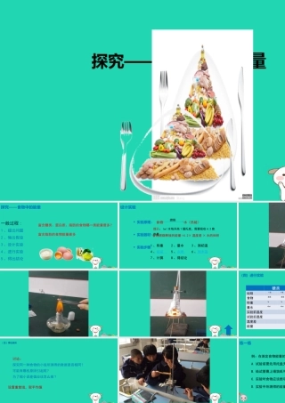 七年级生物下册 4.2.1(食物中的营养物质)探究食物中的能量(实验)课件 (新版)新人教版 课件