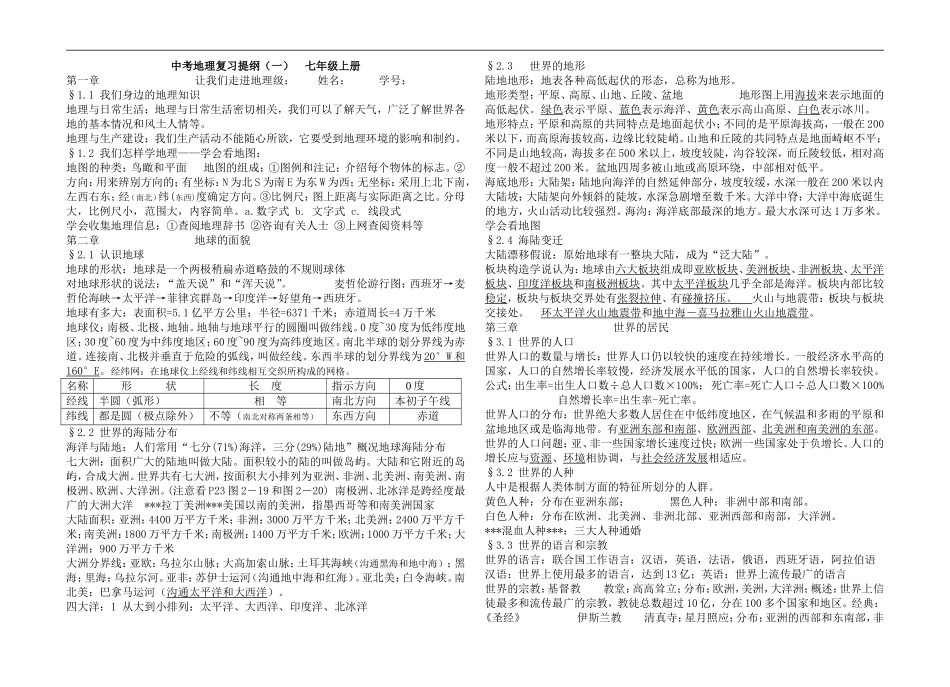 中考地理复习提纲_第1页