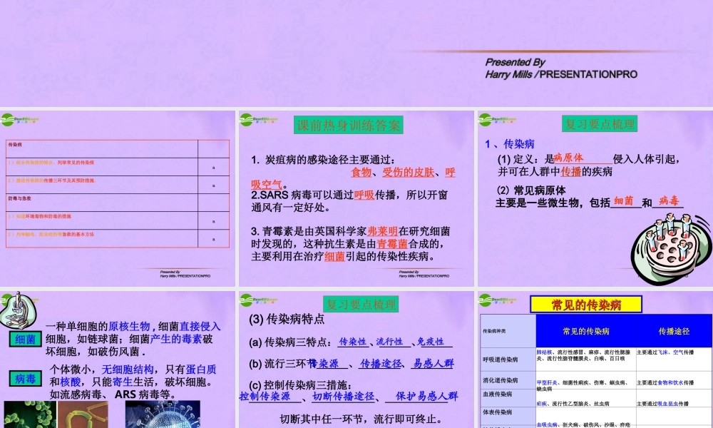 八年级生物下册 总复习课件 增强免疫预防疾病课件 人教新课标版 课件