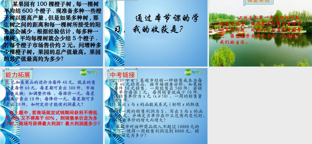 九年级数学下册 273 实践与探索课件 华东师大版 课件