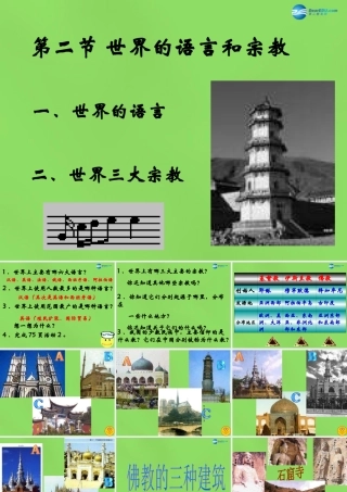 中学七年级地理上册(4.2 世界语言宗教)课件 新人教版 课件