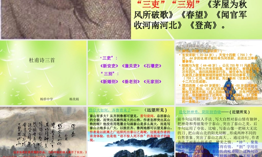 八年级语文上册 25(杜甫诗三首)课件 新人教版 课件