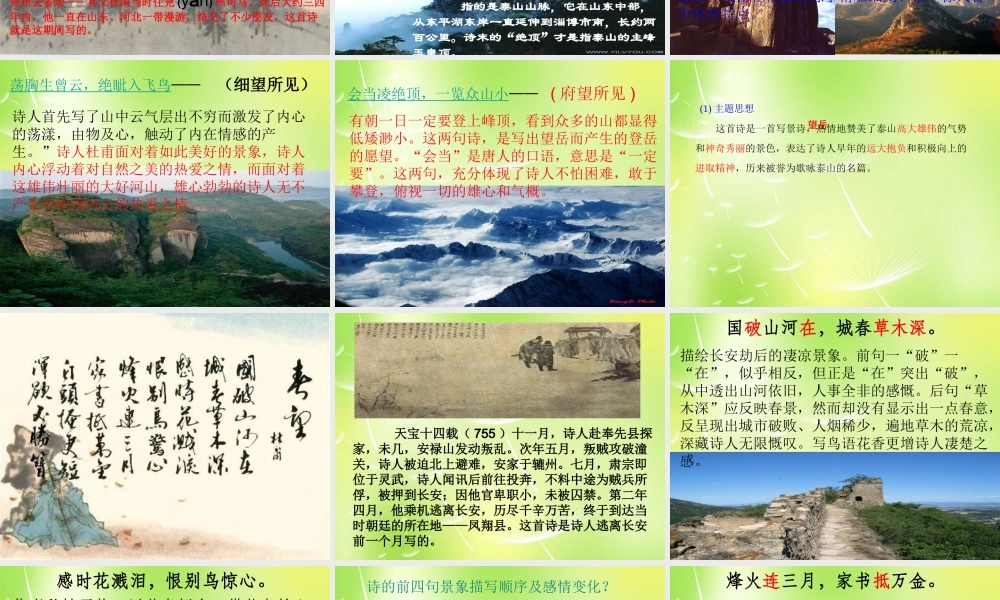 八年级语文上册 25(杜甫诗三首)课件 新人教版 课件