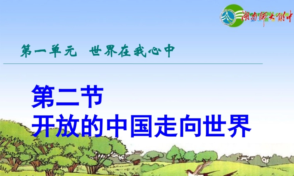 九年级思想品德 第一单元 第二节 开放的中国走向世界 课件 湘师版  课件