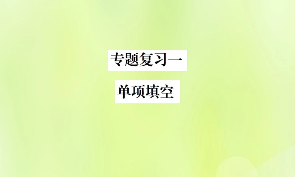 九年级英语全册 专题复习一 单项填空习题课件 (新版)人教新目标版 课件