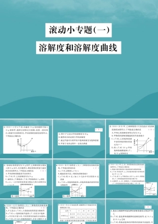 中考化学复习 滚动小专题(一)溶解度和溶解度曲线课件 鲁教版 课件