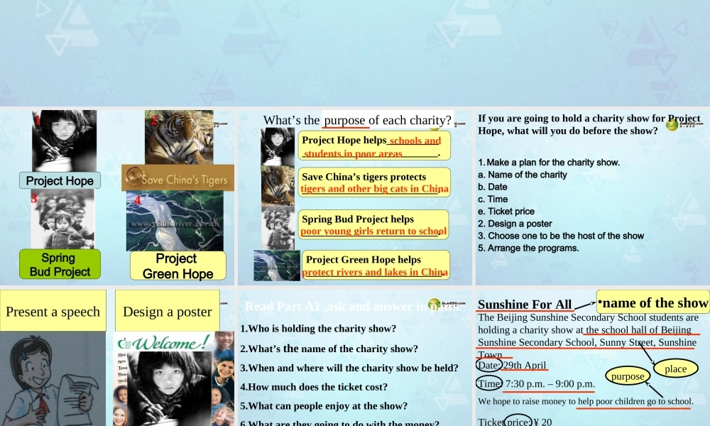 八年级英语下册 8B Unit 4 A charity show Main task课件 牛津版 学案