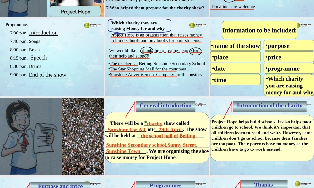 八年级英语下册 8B Unit 4 A charity show Main task课件 牛津版 学案
