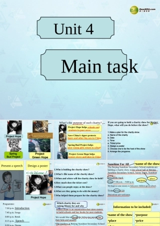 八年级英语下册 8B Unit 4 A charity show Main task课件 牛津版 学案