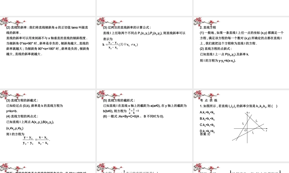 内蒙古呼伦贝尔市高三数学总复习(解析几何)课件